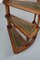 Large Mid-20th Century Library Ladder in Carved Wood Green Leather 3