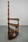 Large Mid-20th Century Library Ladder in Carved Wood Green Leather, Image 2