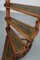 Large Mid-20th Century Library Ladder in Carved Wood Green Leather 4