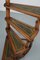 Large Mid-20th Century Library Ladder in Carved Wood Green Leather, Image 4
