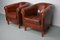 Vintage Dutch Cognac Colored Leather Club Chair, Set of 2, Image 2