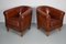 Vintage Dutch Cognac Colored Leather Club Chair, Set of 2 9