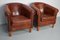 Vintage Dutch Cognac Colored Leather Club Chair, Set of 2, Image 7