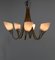 Wood & Glass Chandelier attributed to Wood Humpolec, 1960s, Image 3