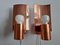Mid-Century Copper Wall Lamps, Denmark, 1968, Set of 2 6