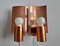 Mid-Century Copper Wall Lamps, Denmark, 1968, Set of 2 9