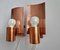 Mid-Century Copper Wall Lamps, Denmark, 1968, Set of 2 2