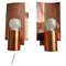 Mid-Century Copper Wall Lamps, Denmark, 1968, Set of 2 1