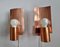 Mid-Century Copper Wall Lamps, Denmark, 1968, Set of 2 8