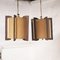 Vintage Wooden & Hessian Lantern Ceiling Lights, 1970s, Set of 2 2