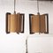 Vintage Wooden & Hessian Lantern Ceiling Lights, 1970s, Set of 2 1