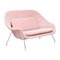 Womb Dusty Pink Sofa in Velvet by Eero Saarinen for Knoll, 2010s 1