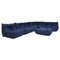 Vintage Dark Blue Togo Sofa by Michel Ducaroy for Ligne Roset, 2000s, Set of 5 1