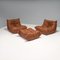 Togo Modular Sofa in Brown Leather by Michel Ducaroy for Ligne Roset, 1980s, Set of 5 8
