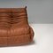 Togo Modular Sofa in Brown Leather by Michel Ducaroy for Ligne Roset, 1980s, Set of 5 9