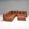 Togo Modular Sofa in Brown Leather by Michel Ducaroy for Ligne Roset, 1980s, Set of 5 4