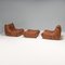 Togo Modular Sofa in Brown Leather by Michel Ducaroy for Ligne Roset, 1980s, Set of 5, Image 7