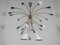 Large German Sputnik Chandelier in Brass with Blue and White Shades, 1950 10