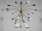 Large German Sputnik Chandelier in Brass with Blue and White Shades, 1950, Image 10