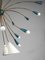 Large German Sputnik Chandelier in Brass with Blue and White Shades, 1950 6