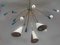 Large German Sputnik Chandelier in Brass with Blue and White Shades, 1950 8