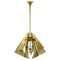 Italian Pendant in Tinted Glass and Gilded Brass by Gino Paroldo, 1950s, Image 1