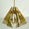 Italian Pendant in Tinted Glass and Gilded Brass by Gino Paroldo, 1950s, Image 3