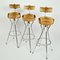 Swivel Barstools in Chrome and Goatskin, 1960s, Set of 3 2