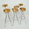 Swivel Barstools in Chrome and Goatskin, 1960s, Set of 3 3