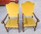 Armlehnstühle aus geschnitztem Holz & gelbem Samt, 1980er, 2er Set 6