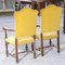 Armchairs in Carved Wood and Yellow Velvet, 1980s, Set of 2, Image 5