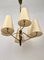 Mid-Century Austrian Pendant Lamp in Brass with Silk Shades from Rupert Nikoll, 1965 5