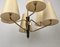 Mid-Century Austrian Pendant Lamp in Brass with Silk Shades from Rupert Nikoll, 1965 4