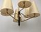 Mid-Century Austrian Pendant Lamp in Brass with Silk Shades from Rupert Nikoll, 1965, Image 4