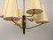 Mid-Century Austrian Pendant Lamp in Brass with Silk Shades from Rupert Nikoll, 1965 3