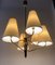 Mid-Century Austrian Pendant Lamp in Brass with Silk Shades from Rupert Nikoll, 1965 13