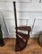 Mid-Century Italian Carved Walnut and Leather Spiral 4-Step Library Ladder, 1950s 3