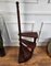 Mid-Century Italian Carved Walnut and Leather Spiral 4-Step Library Ladder, 1950s, Image 3