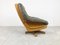 Brutalist Oak and Leather Swivel Chair, 1970s 9