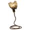 Italian Metal Woven Mesh Flower Table Lamp with Brass and Copper, 1970s 1