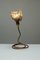Lámpara de mesa italiana con flores de malla tejida de metal con latón y cobre, años 70, Imagen 8