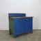 Blauer Vintage Arbeitstisch 4