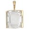 Pendentif Moderne en Or Jaune 14 Carats et Cristal 1