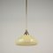 Art Deco Cream Opaline Glass and Brass Pendants, Sweden, 1940s, Set of 2, Image 8