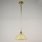 Art Deco Cream Opaline Glass and Brass Pendants, Sweden, 1940s, Set of 2 4