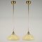 Art Deco Cream Opaline Glass and Brass Pendants, Sweden, 1940s, Set of 2 13