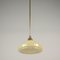 Art Deco Cream Opaline Glass and Brass Pendants, Sweden, 1940s, Set of 2, Image 9