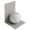 Handgefertigte Metall Buchstütze mit Kugel aus weißem Carrara Marmor von Fiam 1