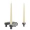 Handmade U Shape Candleholder with Pod in Grey Bardiglio Marble and Brass from Fiam 1