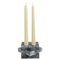 Handmade Three Levels Squared Candle Holder in Grey Bardiglio Marble and Brass from Fiam 1